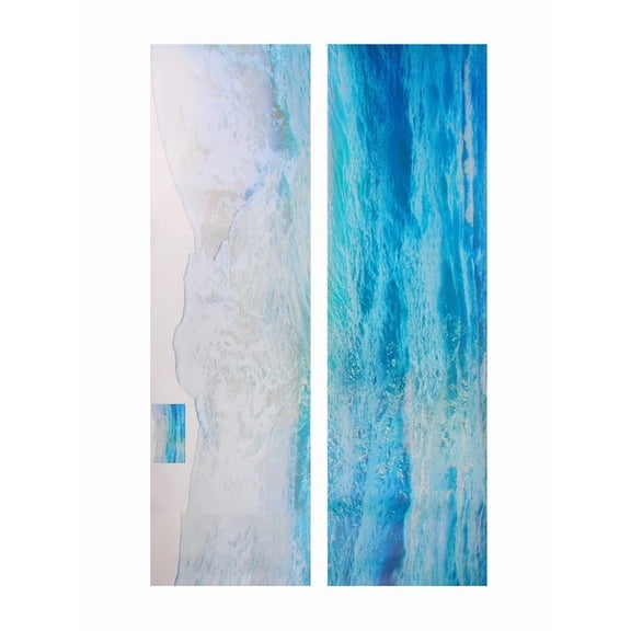 3D Beach Waves Ocean Stickers Murals Environmentally Friendly Long Lasting Pvc Material Easy To Apply Move And Remove