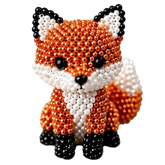 3D Bead Craft Set for Adults, Cute Animal Bead Craft Set, Animal Beading Kit with Colorful Beads and Instructions, String Beads Animals DIY Kit Materials Pack for Beginners & Crafts - Animal C