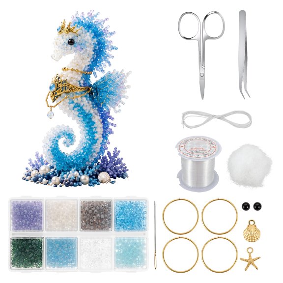 3D Bead Making Kit for DIY Sea Creature with Needle Tweezers Scissors Exquisite Accessories Tutorial​ for Beginner DIY Enthusiast