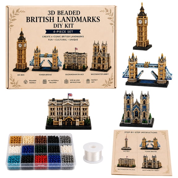 3D Beaded American Black Bear DIY Kit, Exquisite Landmark Building Beaded Set, Hand-Assembled 3D Artwork For Indoor Decor And Collection