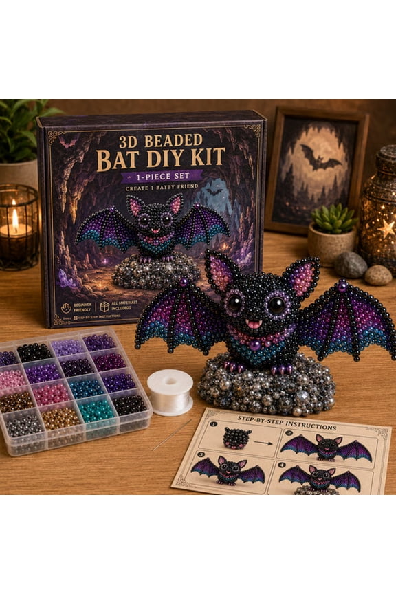 3D Beaded Animal Craft Kit, DIY Pony Bead Butterfly Pattern for Keychain Ornament, Creative Fuse Bead Set for Adults Teens, Step by Step Guide