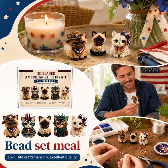 3D Beaded Animal DIY Jewelry Making Set, Snap-Together Bead Kit, 45mm Beads