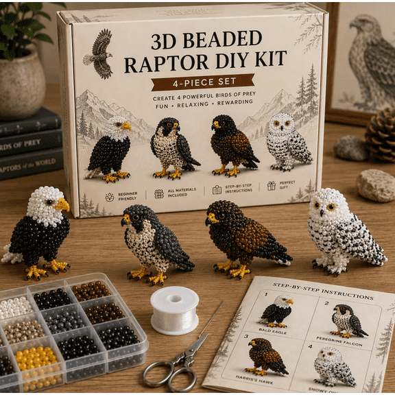 3D Beaded Animal DIY Kit Collection Create Stunning Handmade Animals With Premium Glass Beads Craft Wire Step By Step Guide And Organized Storage Box