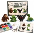 thumbnail image 1 of 3D Beaded Animal Kit, Tiny 3D Beaded Animal DIY Kit, Easy DIY Beading Embroidery Kit, 3D Animal Themed Beadwork Kit for Beginners & Craft Enthusiasts, with Instructions (Cryptid & Monster), 1 of 11