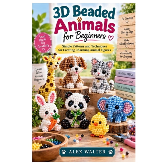 3D Beaded Animals for Beginners: Simple Patterns and Techniques for Creating Charming Animal Figures, (Paperback)