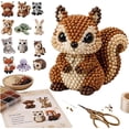 thumbnail image 1 of 3D Beaded, Beads DIY Squirrel Animal Kit, Practical Miniature Crafting Supplies with Scissors for Desktop Display and Daily Indoor Household Decoration, 1 of 6