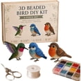 thumbnail image 1 of 3D Beaded Bird DIY Kit, 4-Piece Set Animal Seed Bead Craft Art Kit for Adults and Beginners, Perfect Creative Gift, 1 of 7
