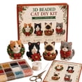 thumbnail image 1 of 3D Beaded Cat DIY Kit, Christmas Animal Bead Craft Set for Handmade Projects, Creative Jewelry Making Kit with Beads and Accessories, 1 of 6