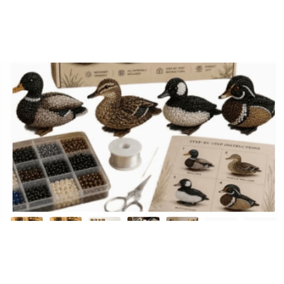 3D Beaded Duck DIY Kit, Innovative 3D Animal Beading Handcraft Kit, Full Beads And Tools Included For Smooth Handmade Production And Relaxing Daily Leisure Time