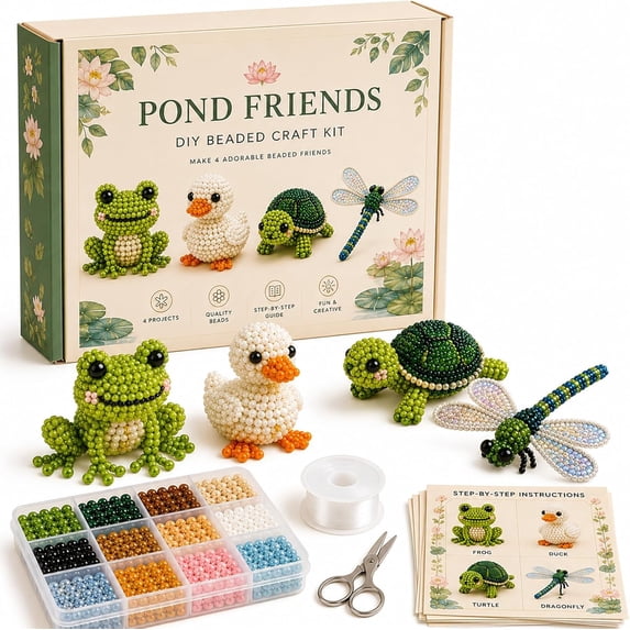 3D Beaded Gnome Craft Kit,DIY Handmade Bead Art Set for Kids,Teens & Adults,Beginner-Friendly Craft Activity with Full Materials & Instructions (#15)