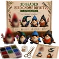 thumbnail image 1 of 3D Beaded Gnome DIY Kit, 4-Pack Mini DIY Gnome Beading Set with Instructions, Pastoral Gnomes Beading Decor, Handmade Cute Beaded Gnomes Kit for Adults Beginners (#A), 1 of 7