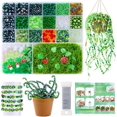 thumbnail image 1 of 3D Beaded Green Plant DIY Kit, Beads Small Craft Supply Pack without Pot, 3D DIY Bead Kit with Beading Thread and Storage Case for Tabletop Home Decor, 1 of 7