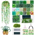 thumbnail image 1 of 3D Beaded Green Plant DIY Kit, Beads Small Craft Supply Pack without Pot, 3D DIY Bead Kit with Beading Thread and Storage Case for Tabletop Home Decor, 1 of 7