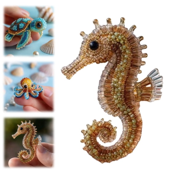 3D Beaded Marine Life DIY Beading Kit, Handmade Sea Animal Ornament, Perfect for Gifts, Home Decor & Stress Relief Projects (1 PCS)