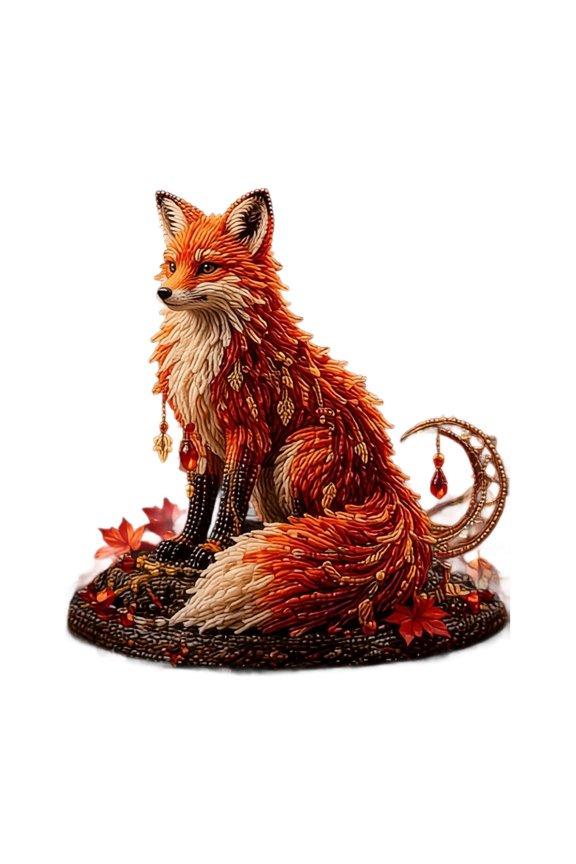 3D Beaded Mythical Fox Kit, DIY Animal Beading Kit, Therapeutic Craft For Relaxation And Creative Handmade Projects