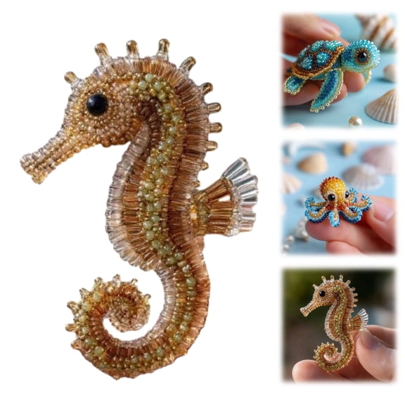 3D Beaded Ocean Animal Ornament Kit, DIY Beading Craft Set for Adults & Teens, All-Inclusive Kit with Tools & Instructions （1 PCS)