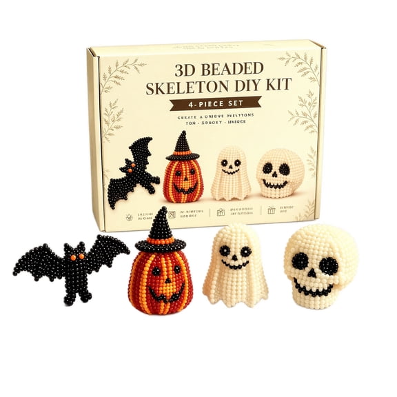 3D Beaded Pumpkin DIY Kit, Cute Pumpkin Bead Craft Set, Beginner Friendly Halloween Beading Set, Handmade Pumpkin Figurine Making Kit for Home Decor Gift