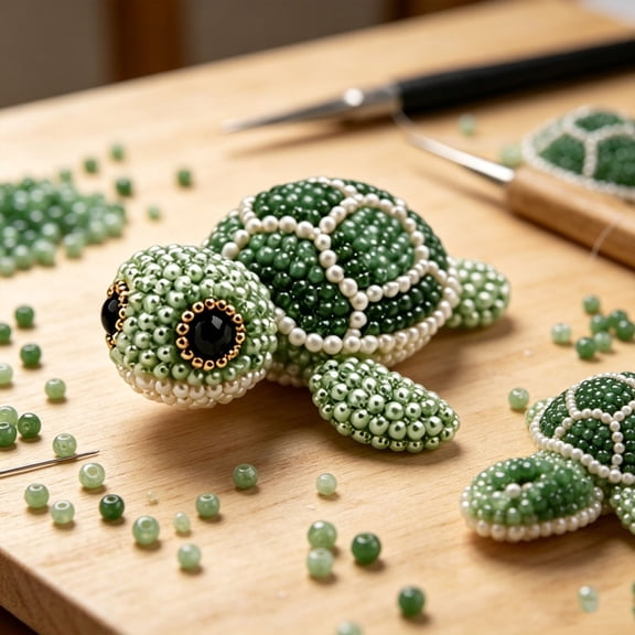 3D Beaded Turtle DIY Kit – Adorable Handmade Farm Animals Craft Set, Cute 3D DIY Pets Animal Beading Kit with Instructions, Creative Beading Craft Decoration Gifts for Adults