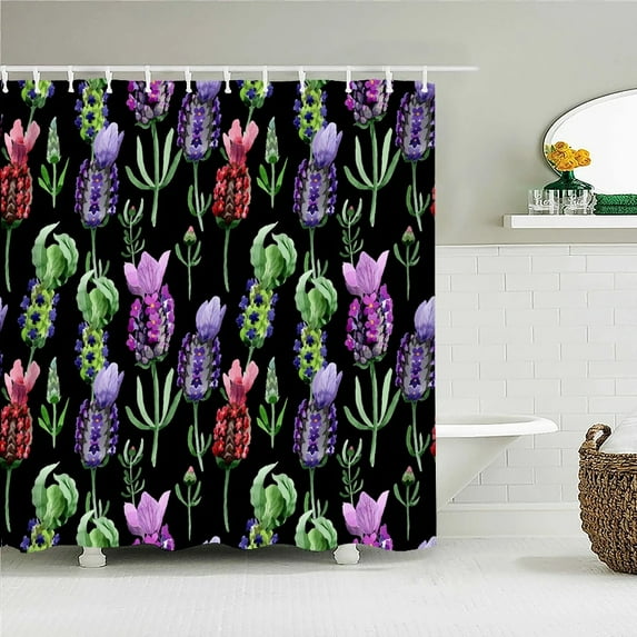 3D Beautiful Cherry Blossom Flower Bathroom Shower Curtain Polyester Waterproof Fabric Bathroom Decorative Curtains180X200CM