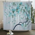3D Beautiful Flower Tree Printed Bathroom Curtain Polyester Waterproof