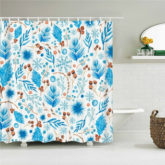 3D Beautiful Flowers Plant Leaves Print Bathroom Shower Curtain Polyester Washable Fabric Bathroom Decorative Curtains 180*200CM