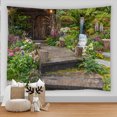 3D Beautiful Garden Rural Flowers landscape Stream Printed Large