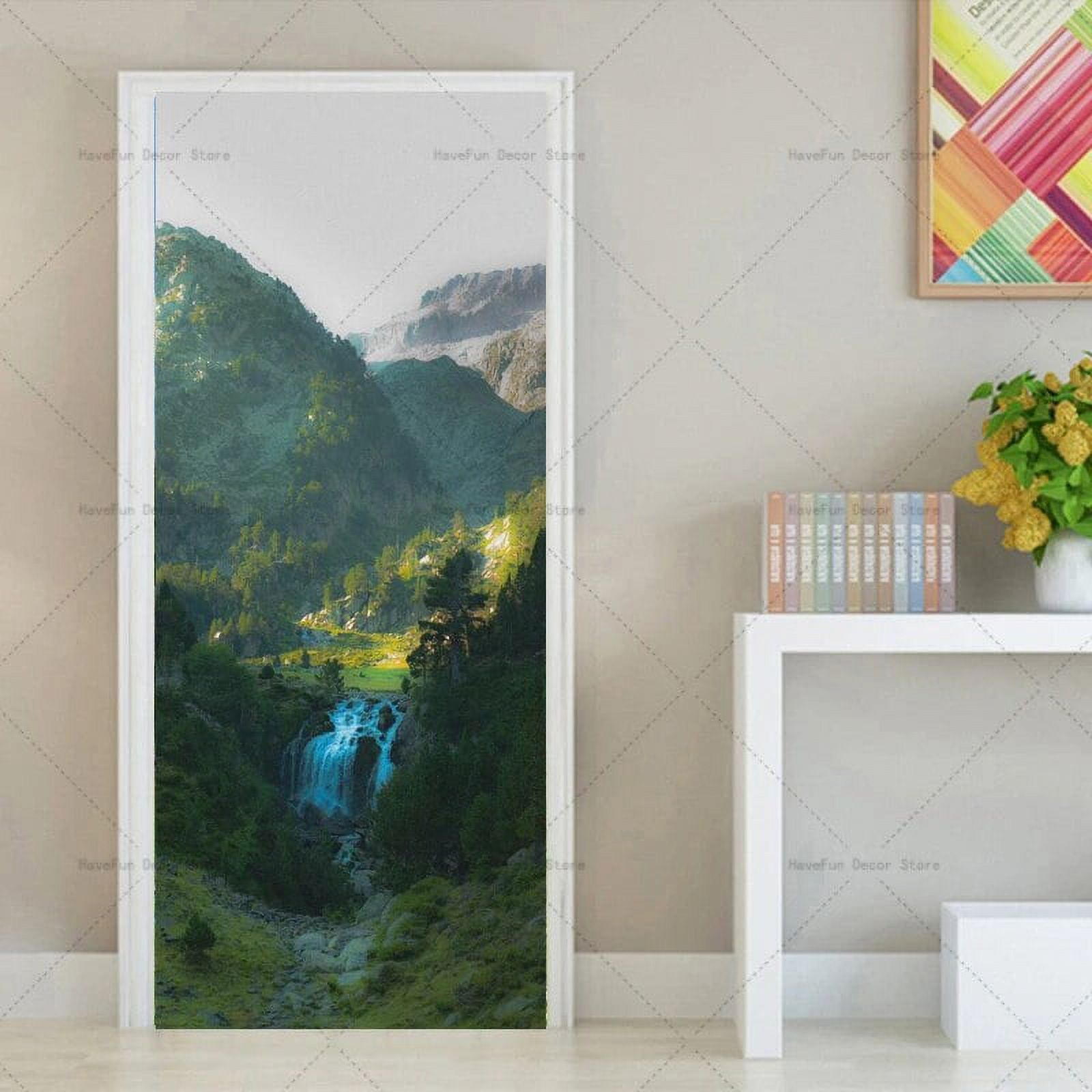 3D Beautiful Landscape Door Sticker Vinyl PVC Waterproof Selfadhesive