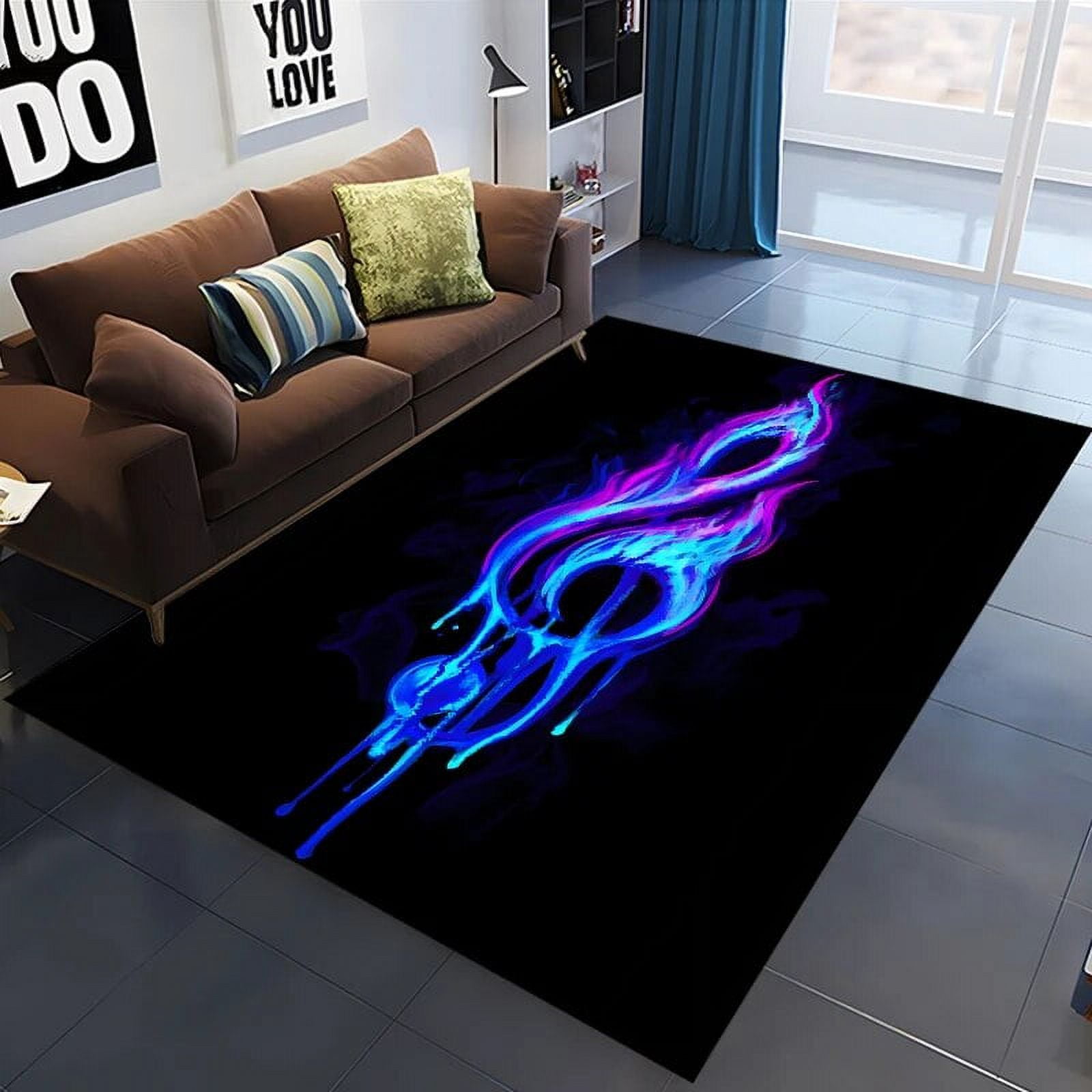 3D Beautiful Music Notes Area Rug Large Bedroom Sofa Kitchen ration ...