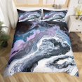 3D Bedding Set Duvet Cover Pillowcase Nordic Marble Pattern White Pink