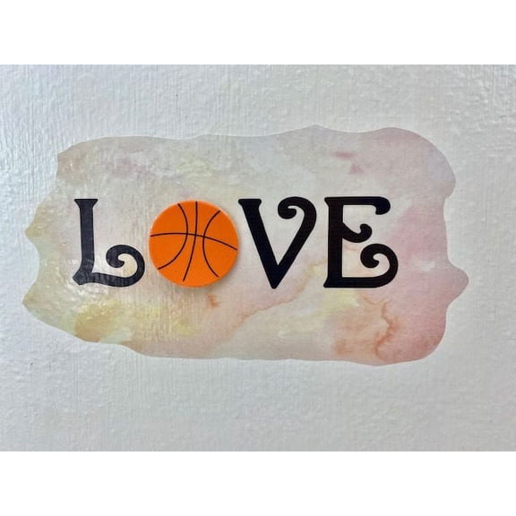 3D Bedroom Wall Decal Sticker For Boys Custom Designs With 3D Basketball Cute 3D Basketball Design With Word Love - Love Easily Applied And Removable - Size: 16 In X 7 In