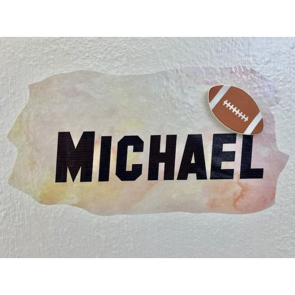 3D Bedroom Wall Decal Sticker For Boys Custom Designs With 3D Football Custom Name With 3D Realistic Football - Love Easily Applied And Removable - Size: 16 In X 7 In