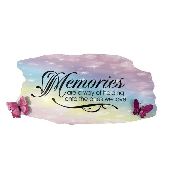 3D Bedroom Wall Decal Sticker For Unisex Custom Designs With 3D Butterfly Cute 3D Butterflies On Multi Watercolor Design - Memories Are Holding We Love - Size: 26 In X 11 In