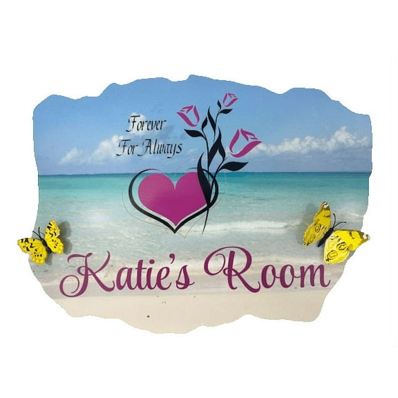 3D Bedroom Wall Decal Sticker For Girls Custom Designs With 3D Butterfly Cute Heart With Flowers And 3D Cute Butterflies - Forver For Always Easily Applied And Removable - Size: 26 In X 24 In