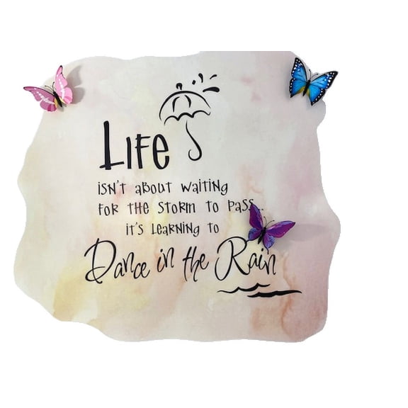 3D Bedroom Wall Decal Sticker For Unisex Custom Designs With 3D Butterfly Beautiful 3D Butterflies On Watercolor Design - Learn To Dance In The Rain Easily Applied And Removable - Size: 28 In X 26 In