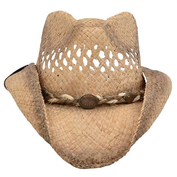 3D Belt D36202-M South TX Rustic-Raffia-Hondo Crow Hat - Medium