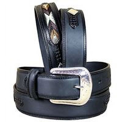 3D Belt D6820-38 1.50 in. Lacing Overley Black Mens Western Fashion Belt - Size 38