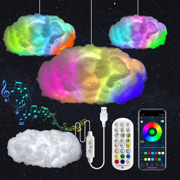 3D Big Cloud Lightning Light Kit for Home Decor USB Plug Model 01