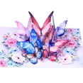 thumbnail image 1 of 3D Birthday Card for Men Women Mom Dad Husband Wife Grandma Grandpa Son Daughter Dancing Butterfly Flower Cards, 1 of 6