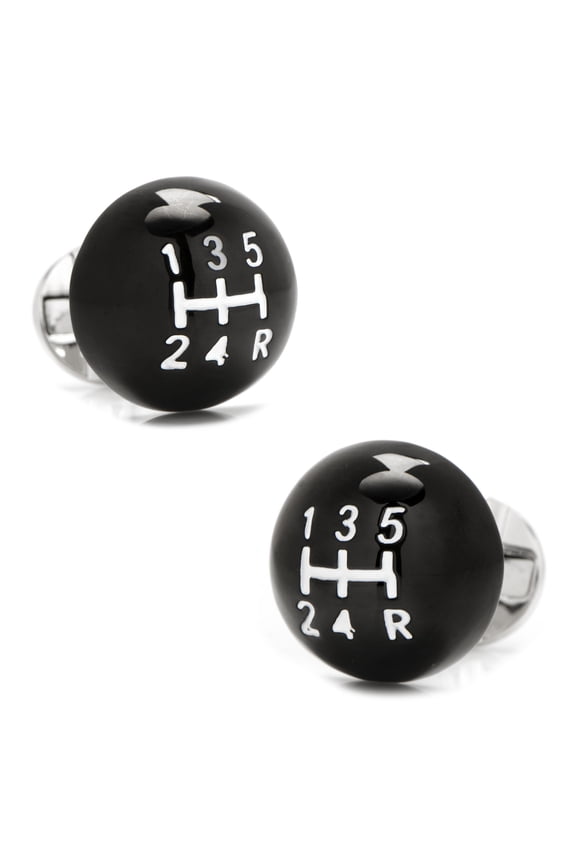 3D Black Gear Shifter Cufflinks