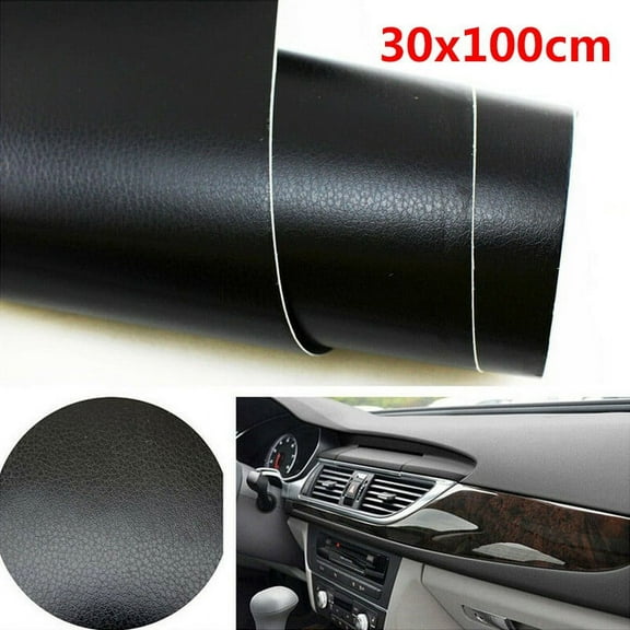 3D Black Leather Texture Vinyl Film Wrap Sticker for Car Interior Trim Protection