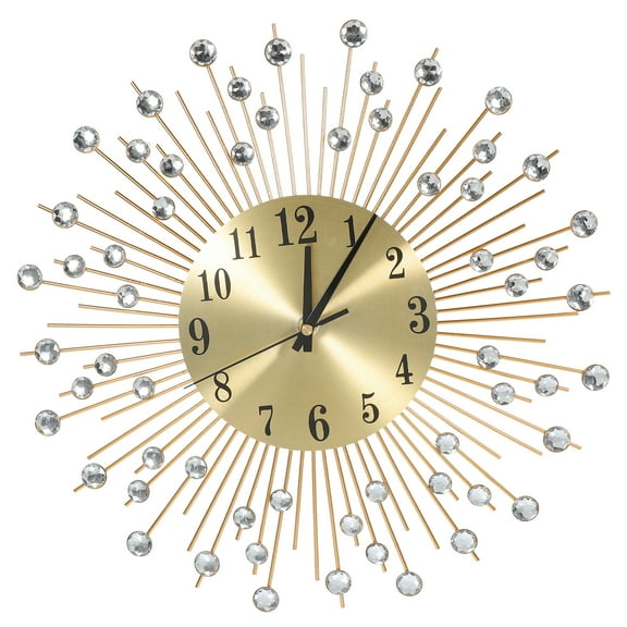 3D Bling Silver Diamond Wall Clock Modern Minimalist Living Room Decor