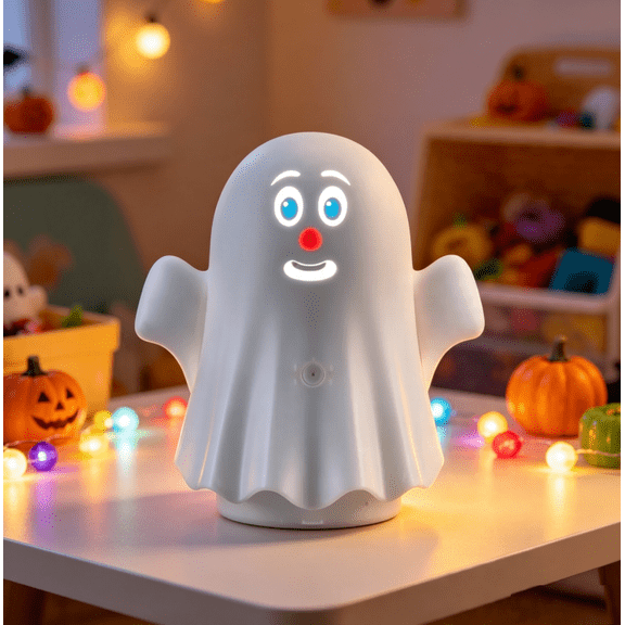 3D Blink The Talking Animated Ghost, Interactive Singing & Joking Halloween Prop, Novelty Animated Decor Gift For Indoor Party Tabletop Display