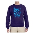 thumbnail image 1 of 3D Blue Skulls Trendy | Mens Fashion Crewneck Graphic Sweatshirt, Purple, Small, 1 of 4