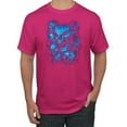 thumbnail image 1 of 3D Blue Skulls Trendy | Mens Fashion Graphic T-Shirt, Fuschia, 3XL, 1 of 4