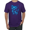 thumbnail image 1 of 3D Blue Skulls Trendy | Mens Fashion Graphic T-Shirt, Purple, 3XL, 1 of 4