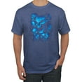 thumbnail image 1 of 3D Blue Skulls Trendy | Mens Fashion Graphic T-Shirt, Vintage Heather Blue, 2XL, 1 of 4