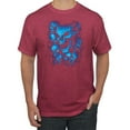 thumbnail image 1 of 3D Blue Skulls Trendy | Mens Fashion Graphic T-Shirt, Vintage Heather Red, Large, 1 of 4