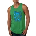 thumbnail image 1 of 3D Blue Skulls Trendy | Mens Fashion Graphic Tank Top, Kelly, X-Large, 1 of 4