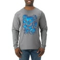 thumbnail image 1 of 3D Blue Skulls Trendy | Mens Fashion Long Sleeve T-Shirt, Heather Grey, X-Large, 1 of 1