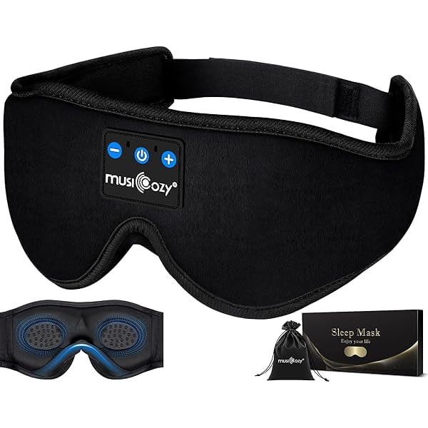 3D Bluetooth Sleep Mask with Headphones, Wireless Music Sleep Headband Eye Mask for Side Sleepers, Men, Women, and Mom, Ideal for Sleeping, Travel, Meditation, Cool Tech Gifts